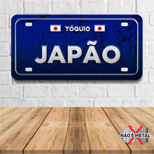 Placa Decorativa Formato Placa De Carro Tema Países E Cidades
