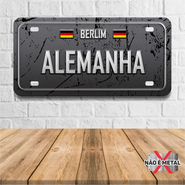 Placa Decorativa Formato Placa De Carro Tema Países E Cidades