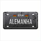 Placa Decorativa Formato Placa De Carro Tema Países E Cidades