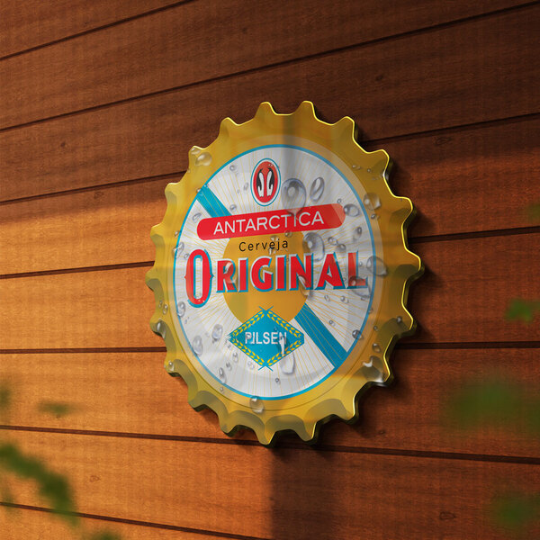 Placa Decorativa Formato Tampinha Cerveja 30cm Tcp-017