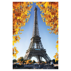 Placa Decorativa Foto Paris Torre Eiffel e Flores MDF 20x30