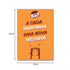 Placa Decorativa Frase A Cada Tampinha Laranja 20x29cm