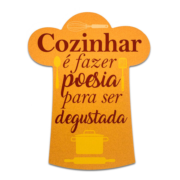 Placa Decorativa Frase Cozinha Restaurante Recorte 30x23 Cm