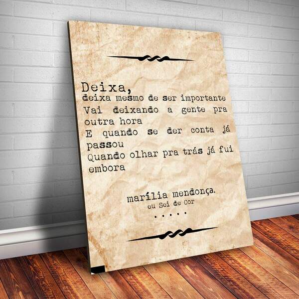 Placa Decorativa Frase De Música 13 Mdf 20x30cm