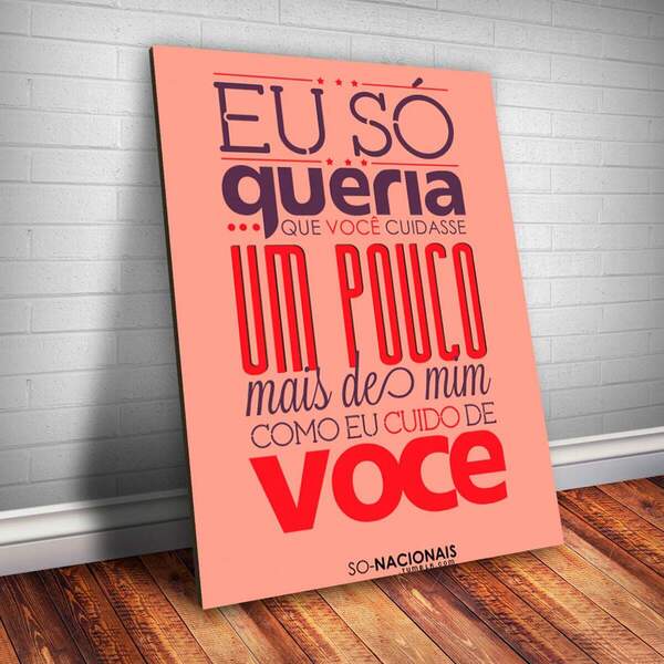 Placa Decorativa Frase De Música 46 Mdf 30x45cm