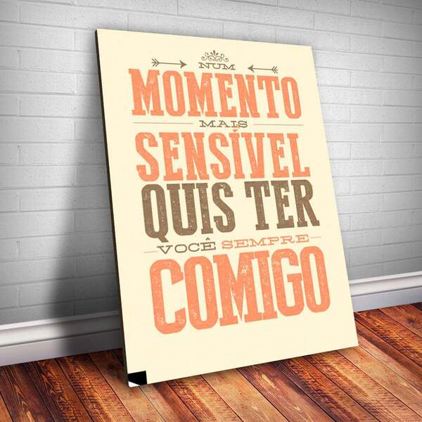 Placa Decorativa Frase De Música 65 Mdf 20x30cm