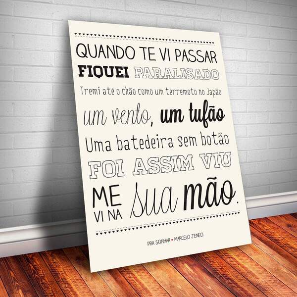 Placa Decorativa Frase De Música 7 Mdf 30x45cm