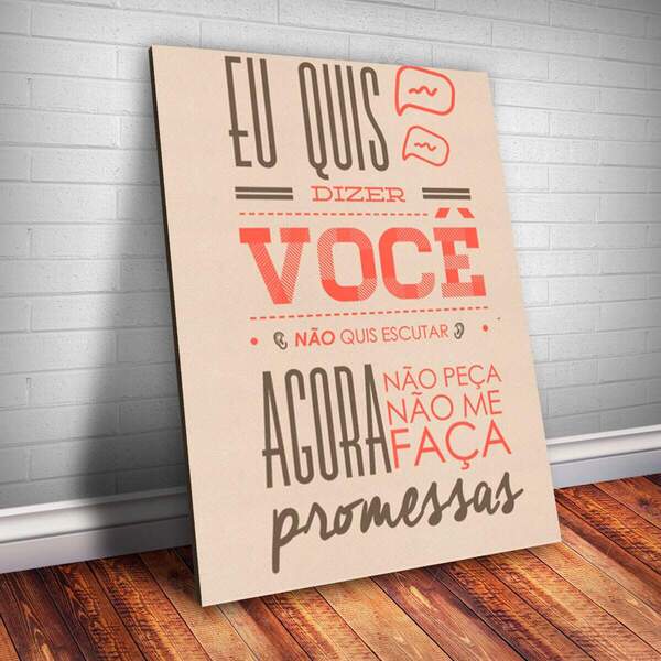 Placa Decorativa Frase De Música 90 Mdf 30x45cm