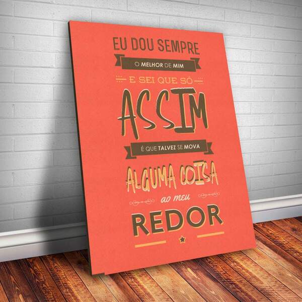 Placa Decorativa Frase De Música 93 Mdf 30x45cm