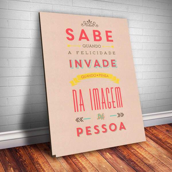 Placa Decorativa Frase De Música 97 Mdf 30x45cm