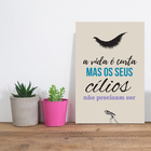 Placa Decorativa Frase Maquiagem Cílios 20x30cm