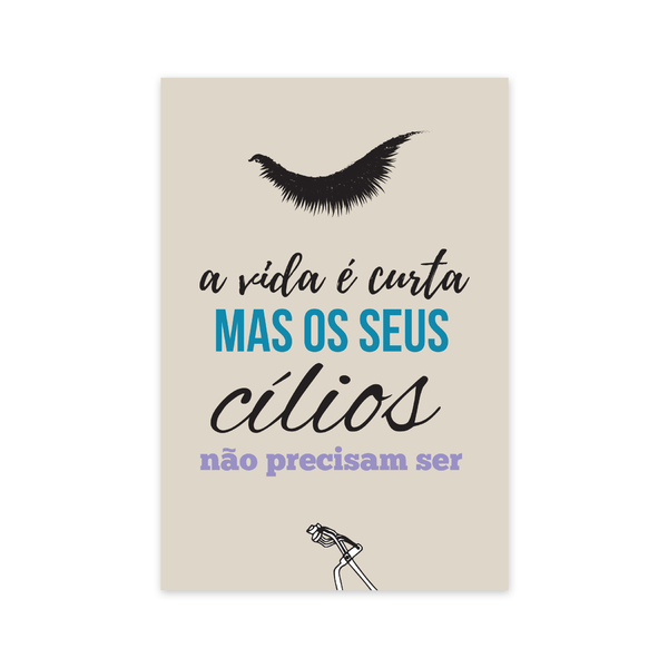 Placa Decorativa Frase Maquiagem Cílios 30x40cm