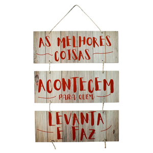 Placa Decorativa Frase Melhores Coisas Com Corda 70x40 Cm Leroy Merlin