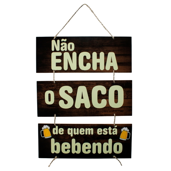 Placa Decorativa Frases Bebida Cerveja Com Corda 70x40 Cm Leroy Merlin