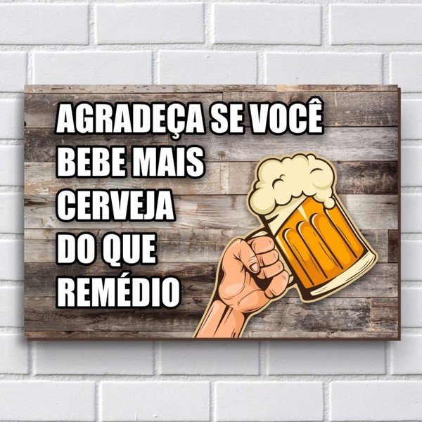 Placa Decorativa - Frases de Boteco - Cerveja P645