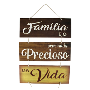 Placa Decorativa Frases Familia Com Corda 70x40 Cm Leroy Merlin
