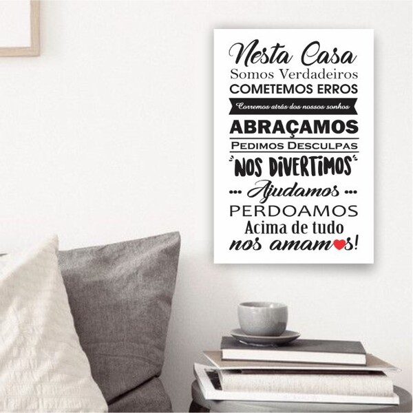 Placa Decorativa Frases Nesta Casa Somos Verdadeiros Cometemo