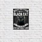Placa Decorativa Gato Black Cat 18x27cm