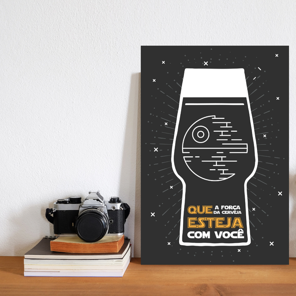 Placa Decorativa Geek Jedi Força Cerveja 30x40cm
