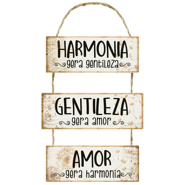 Placa Decorativa Harmonia Gera Gentileza (29 5x52cm)