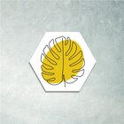 Placa Decorativa Hexagonal Costela De Adão - 25x22 Cm