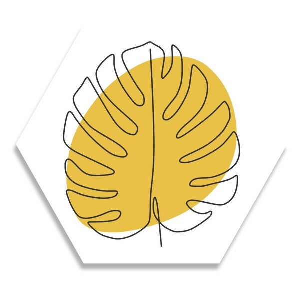 Placa Decorativa Hexagonal Costela De Adão - 25x22 Cm