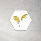 Placa Decorativa Hexagonal Folhas - 25x22 Cm