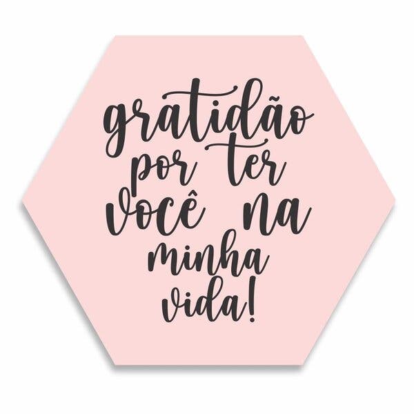 Placa Decorativa Hexagonal Gratidão Por Ter Você Na Minha Vida! - 25x22 ...
