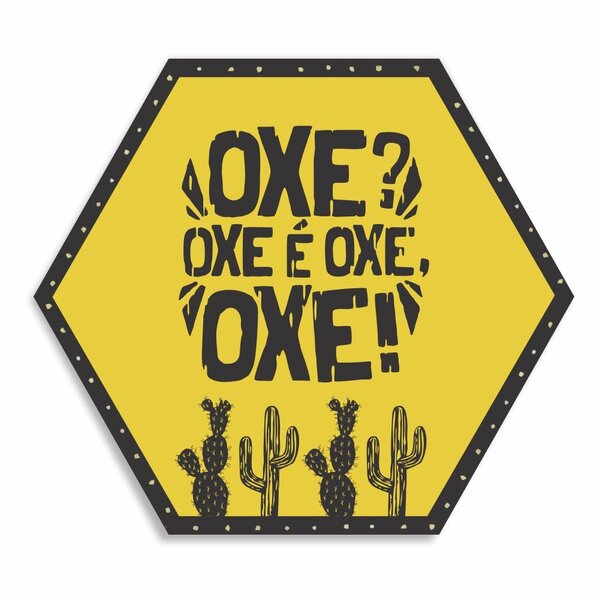 Placa Decorativa Hexagonal Oxe - 25x22 Cm