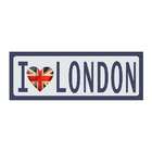 Placa Decorativa I Love London 10x30 Cm Preto