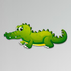 Placa Decorativa Infantil Animal Jacaré Baby Recorte 30x12cm