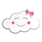 Placa Decorativa Infantil Bebê Menina Nuvem Recorte 30x17 Cm