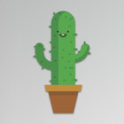 Placa Decorativa Infantil Cacto Planta Recorte 30x16 Cm