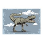 Placa Decorativa Infantil Dinossauro Jurassic Azul 30x40cm