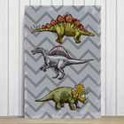 Placa Decorativa Infantil Dinossauro Jurassic Cinza 30x40cm