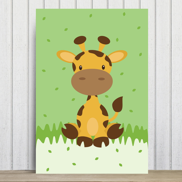 Placa Decorativa Infantil Safari Girafa MDF 30x40cm