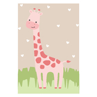 Placa Decorativa Infantil Safari Menina Girafa 20x30cm