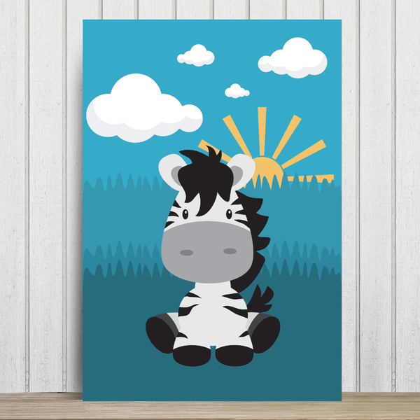 Placa Decorativa Infantil Safari Zebra MDF 20x30cm