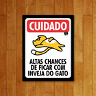 Placa Decorativa Inveja Do Gato
