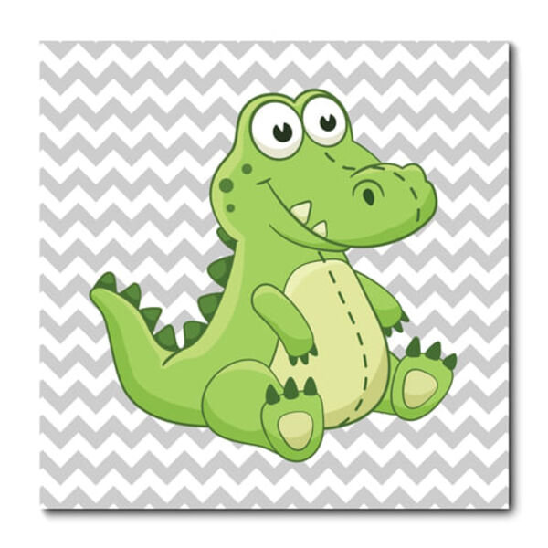 Placa Decorativa - Jacaré - Infantil - 1464plmk