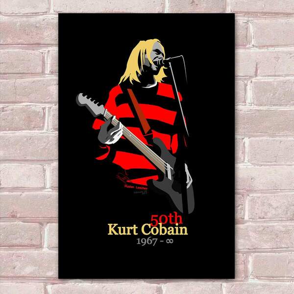 Placa Decorativa Kurt Cobain 20 Mdf 30x45cm