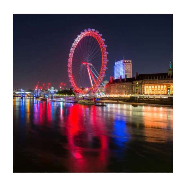 Placa Decorativa London Eye 25x25 Cm Preto