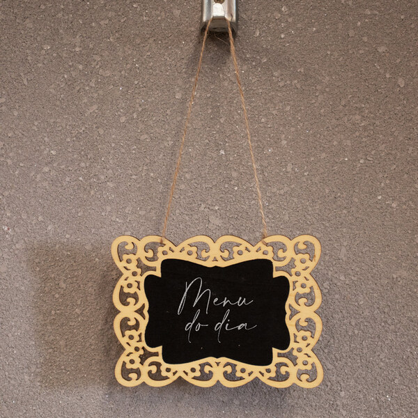 Placa Decorativa Lousa De Madeira Arebesco Flor P/ Pendurar 1