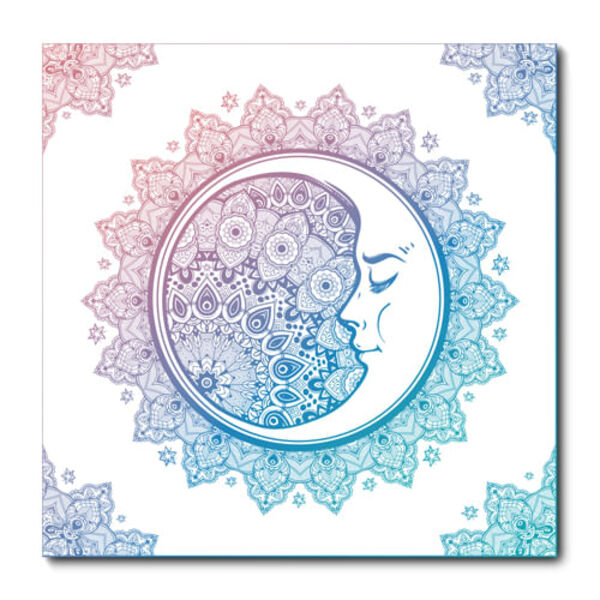 Placa Decorativa - Lua - Mandalas - 1409plmk