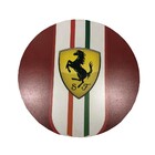 Placa Decorativa Madeira Vermelho Logo Ferrari Escude 35x35