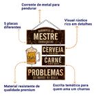 Placa Decorativa Mandamentos Do Mestre Churrasqueiro Mdf 29x4
