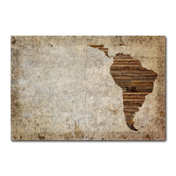 Placa Decorativa - Mapa Mundi - 1083plmk