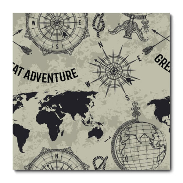 Placa Decorativa - Mapa Mundi - 2062plmk