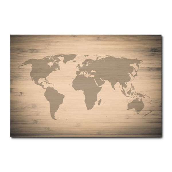 Placa Decorativa - Mapa Mundi - 2217plmk