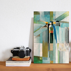 Placa Decorativa MDF Abstrato Geométrico Pintura 20x30cm